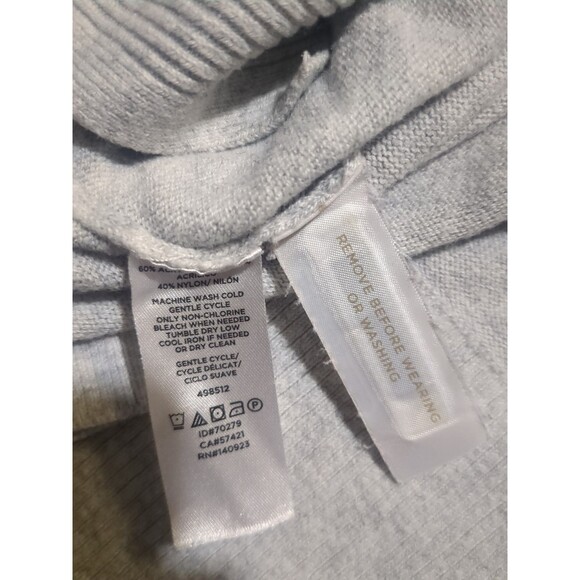 Ann Taylor LOFT Sweater Med Luxe Knit V-Neck Tunic Sweater Gray Marled - Picture 10 of 10